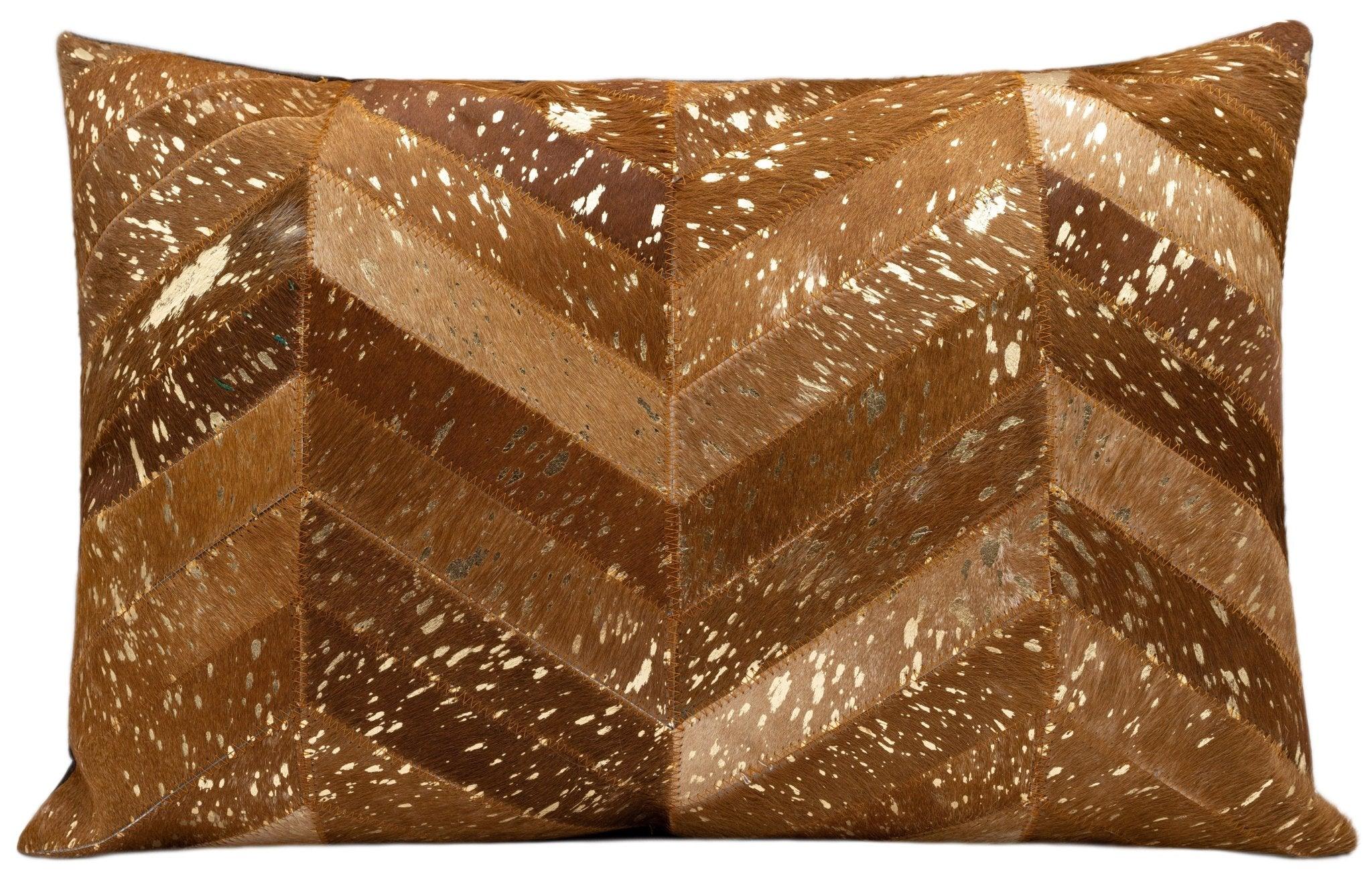 Canvello Genuine Cowhide Leather Decorative Throw Pillows - Handmade Patchwork Boho Accent Pillows For Sofa, Couch, Bed, Chair - Western Southwestern Farmhouse Pillow Covers With Feather Down Insert Included) Canvello