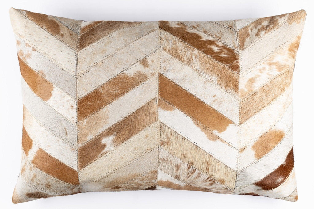 Canvello Genuine Cowhide Leather Decorative Throw Pillows - Handmade Patchwork Boho Accent Pillows For Sofa, Couch, Bed, Chair - Western Southwestern Farmhouse Pillow Covers With Feather Down Insert Included Canvello