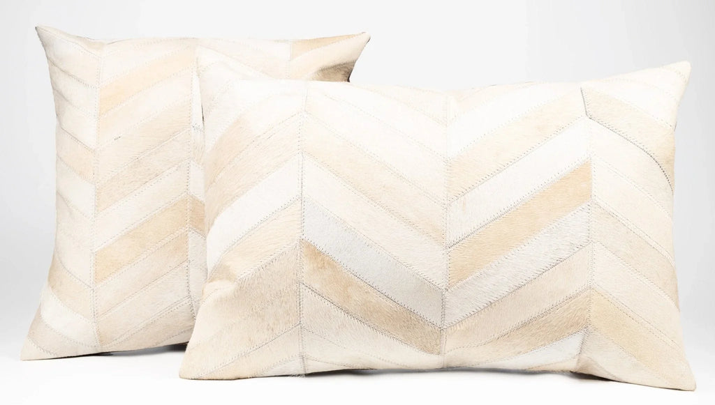 Canvello Genuine Cowhide Leather Decorative Throw Pillows - Handmade Patchwork Boho Accent Pillows For Sofa, Couch, Bed, Chair - Western Southwestern Farmhouse Pillow Covers With Feather Down Insert Included Canvello