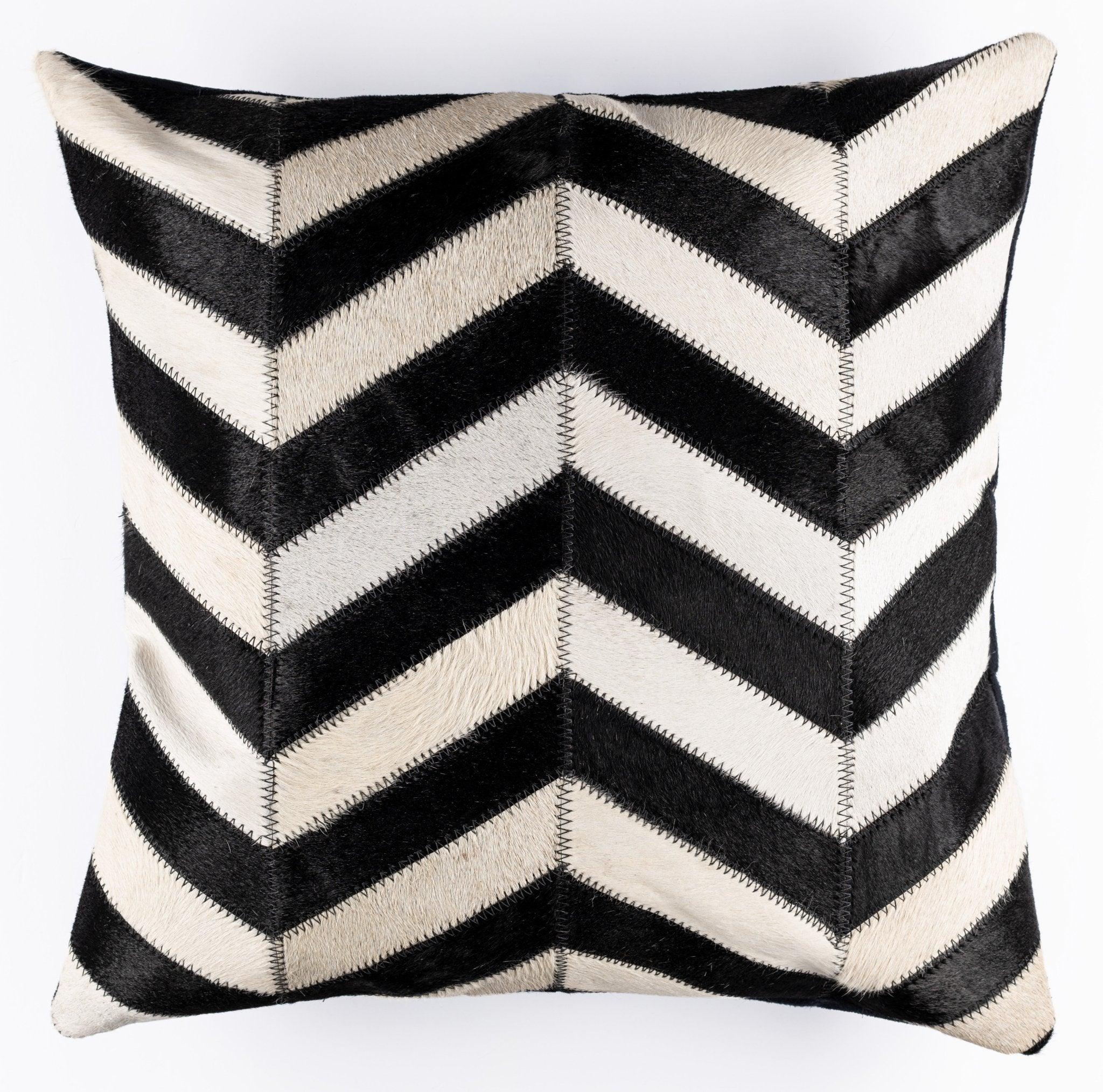 Canvello Genuine Cowhide Leather Decorative Throw Pillows - Handmade Patchwork Boho Accent Pillows For Sofa, Couch, Bed, Chair - Western Southwestern Farmhouse Pillow Covers With Feather Down Insert Included Canvello