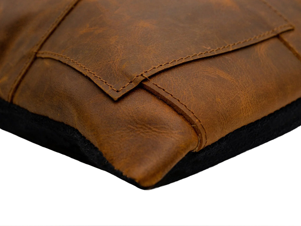 Canvello Genuine Cowhide Leather Decorative Throw Pillows - Handmade Patchwork Boho Accent Pillows For Sofa, Couch, Bed, Chair - Western Southwestern Farmhouse Pillow Covers With Feather Down Insert Included) Canvello