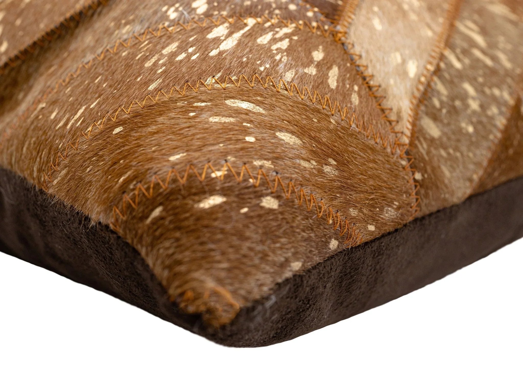 Canvello Genuine Cowhide Leather Decorative Throw Pillows - Handmade Patchwork Boho Accent Pillows For Sofa, Couch, Bed, Chair - Western Southwestern Farmhouse Pillow Covers With Feather Down Insert Included) Canvello