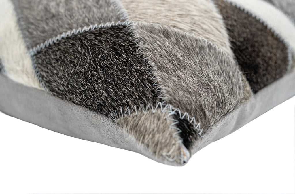 Canvello Genuine Cowhide Leather Decorative Throw Pillows - Handmade Patchwork Boho Accent Pillows For Sofa, Couch, Bed, Chair - Western Southwestern Farmhouse Pillow Covers With Feather Down Insert Included) Canvello