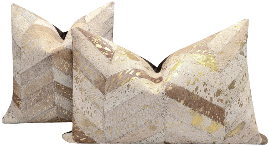 Canvello Genuine Cowhide Leather Decorative Throw Pillows - Handmade Patchwork Boho Accent Pillows For Sofa, Couch, Bed, Chair - Western Southwestern Farmhouse Pillow Covers With Feather Down Insert Included) Canvello