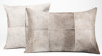 Canvello Genuine Cowhide Leather Decorative Throw Pillows - Handmade Patchwork Boho Accent Pillows For Sofa, Couch, Bed, Chair - Western Southwestern Farmhouse Pillow Covers With Feather Down Insert Included Canvello