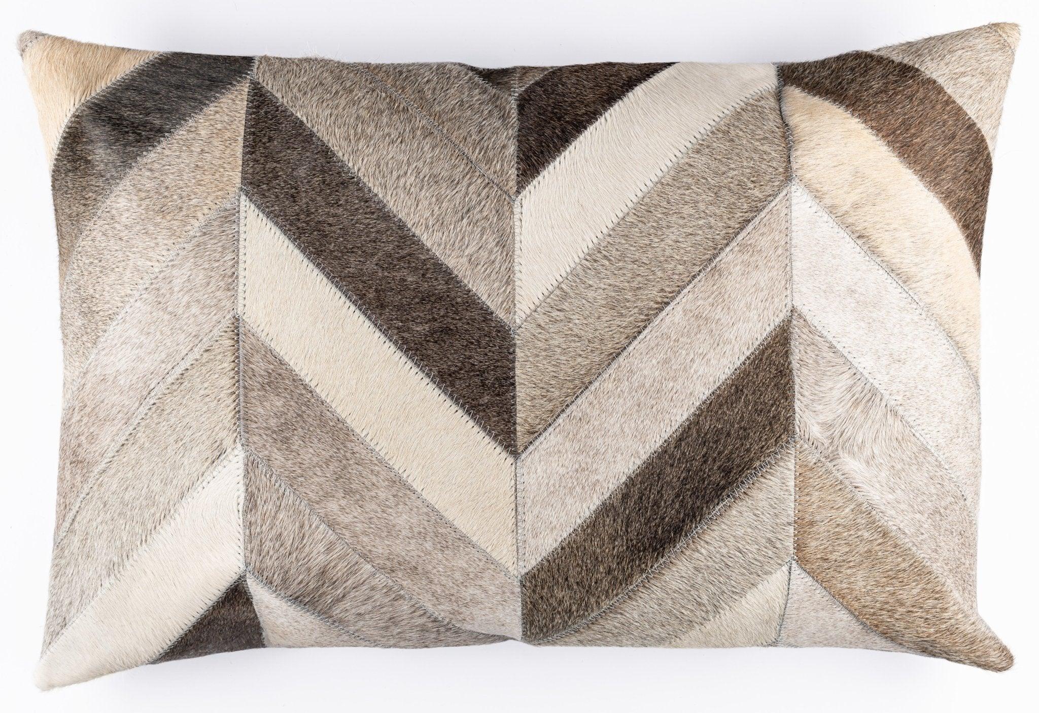 Canvello Genuine Cowhide Leather Decorative Throw Pillows - Handmade Patchwork Boho Accent Pillows For Sofa, Couch, Bed, Chair - Western Southwestern Farmhouse Pillow Covers With Feather Down Insert Included Canvello