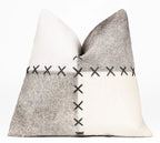 Canvello Genuine Cowhide Leather Decorative Throw Pillows - Handmade Patchwork Boho Accent Pillows For Sofa, Couch, Bed, Chair - Western Southwestern Farmhouse Pillow Covers With Feather Down Insert Included Canvello