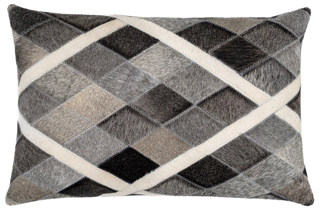 Canvello Genuine Cowhide Leather Decorative Throw Pillows - Handmade Patchwork Boho Accent Pillows For Sofa, Couch, Bed, Chair - Western Southwestern Farmhouse Pillow Covers With Feather Down Insert Included) Canvello