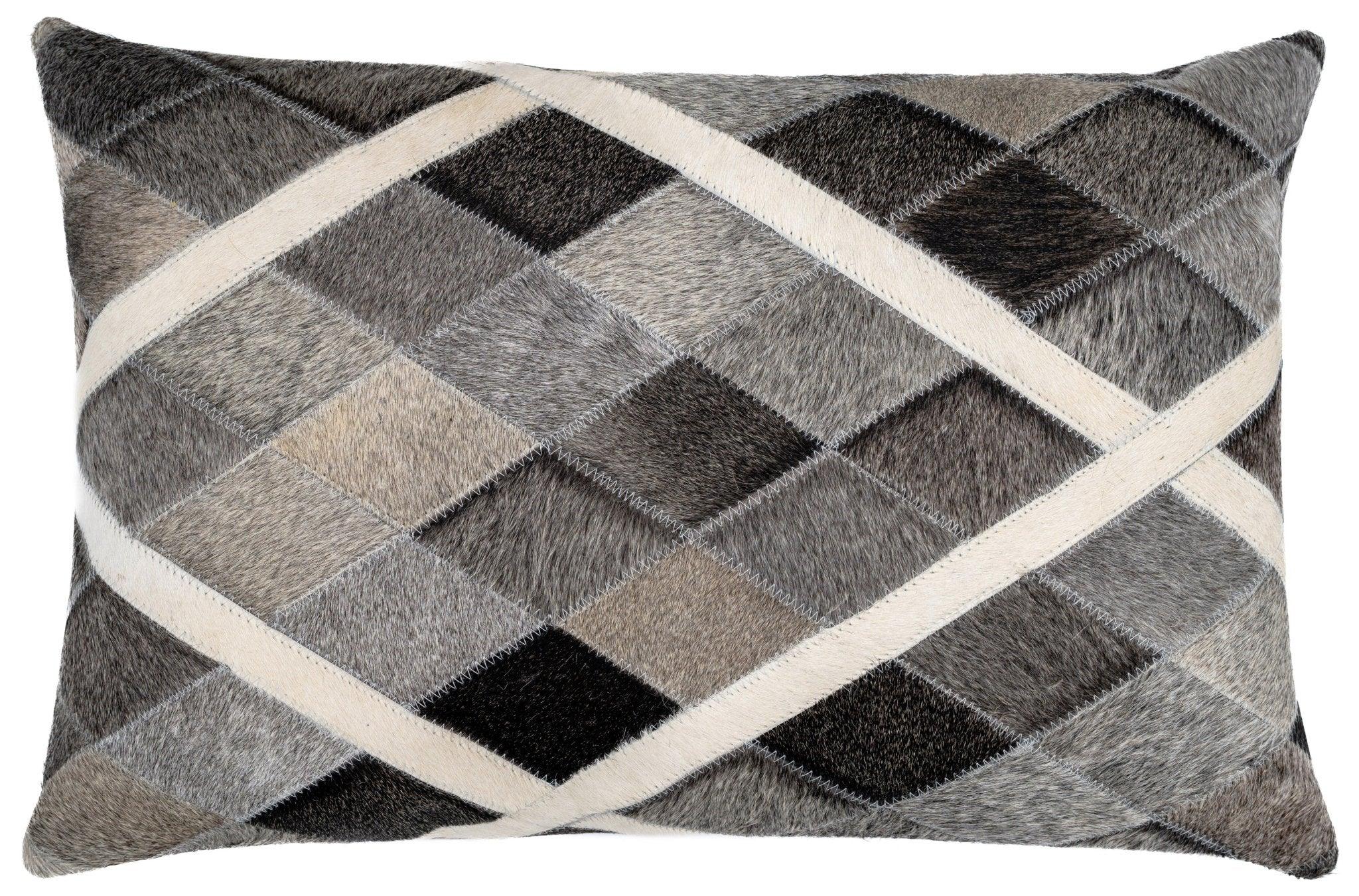 Canvello Genuine Cowhide Leather Decorative Throw Pillows - Handmade Patchwork Boho Accent Pillows For Sofa, Couch, Bed, Chair - Western Southwestern Farmhouse Pillow Covers With Feather Down Insert Included) Canvello