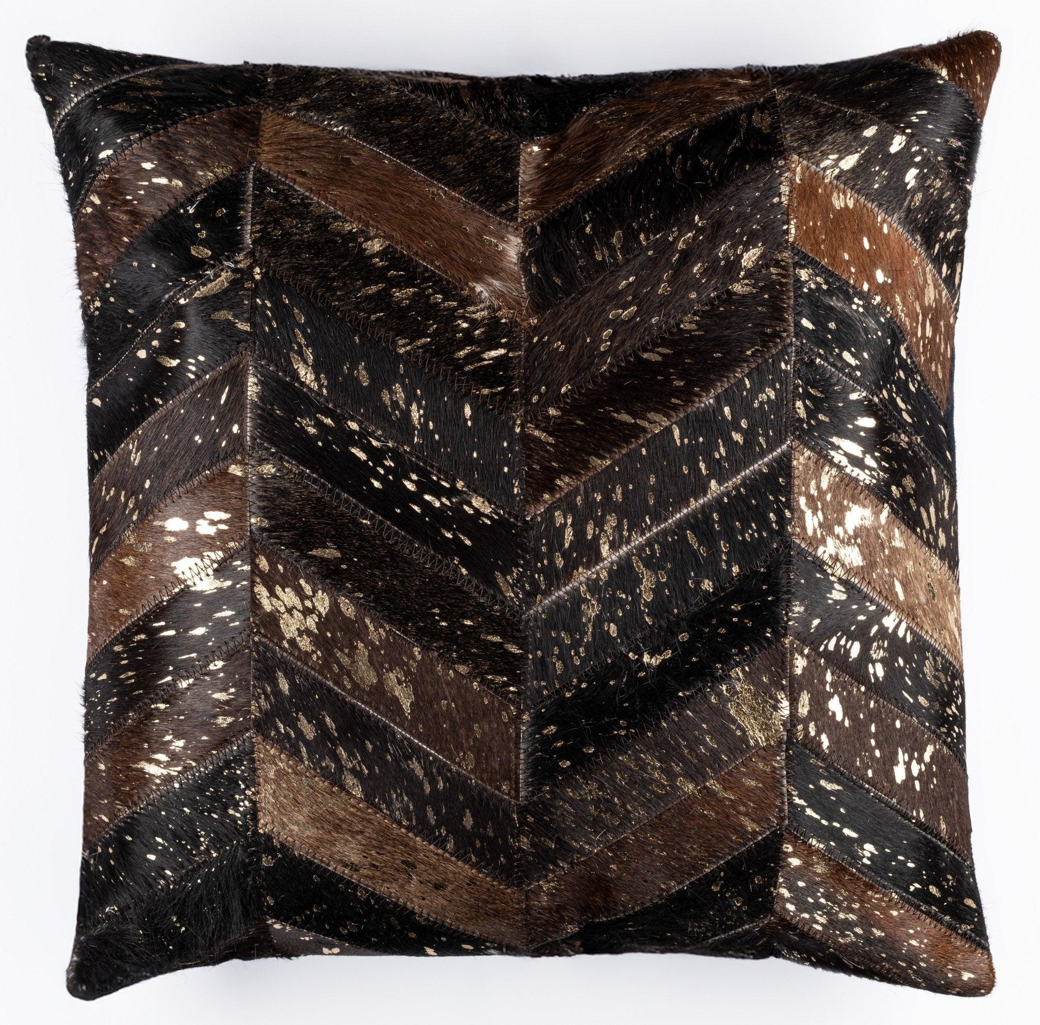 Canvello Genuine Cowhide Leather Decorative Throw Pillows - Handmade Patchwork Boho Accent Pillows For Sofa, Couch, Bed, Chair - Western Southwestern Farmhouse Pillow Covers With Feather Down Insert Included Canvello