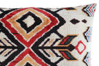 Canvello Geometric Orange Ivory Handmade 16x24 Silk Velvet Pillow, Organic Veg Dyed, Down/feather... - House Of Avana