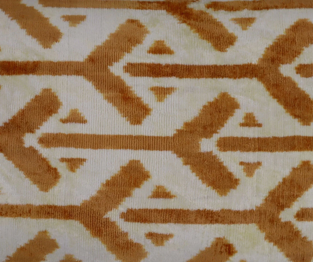 Canvello Gold Ivory Handmade 16x24 Silk Velvet Pillow, Organic Veg Dyed, Down/Feather Filled Canvello