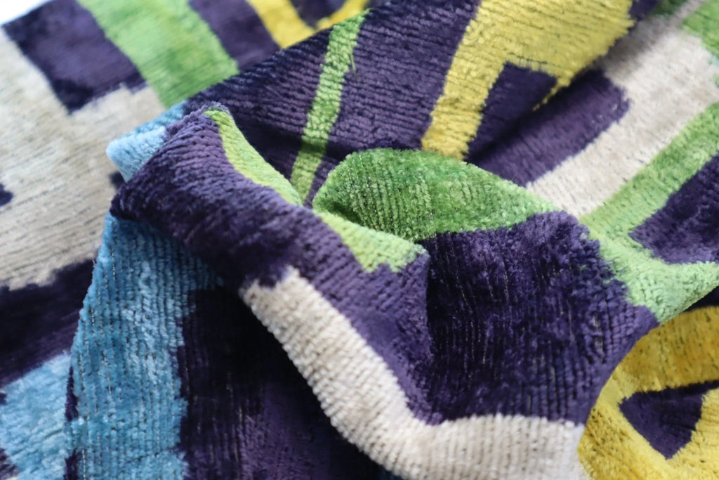 Canvello Green Blue  Handmade 16x24 Silk Velvet Pillow, Organic Veg Dyed, Down/Feather Filled Canvello