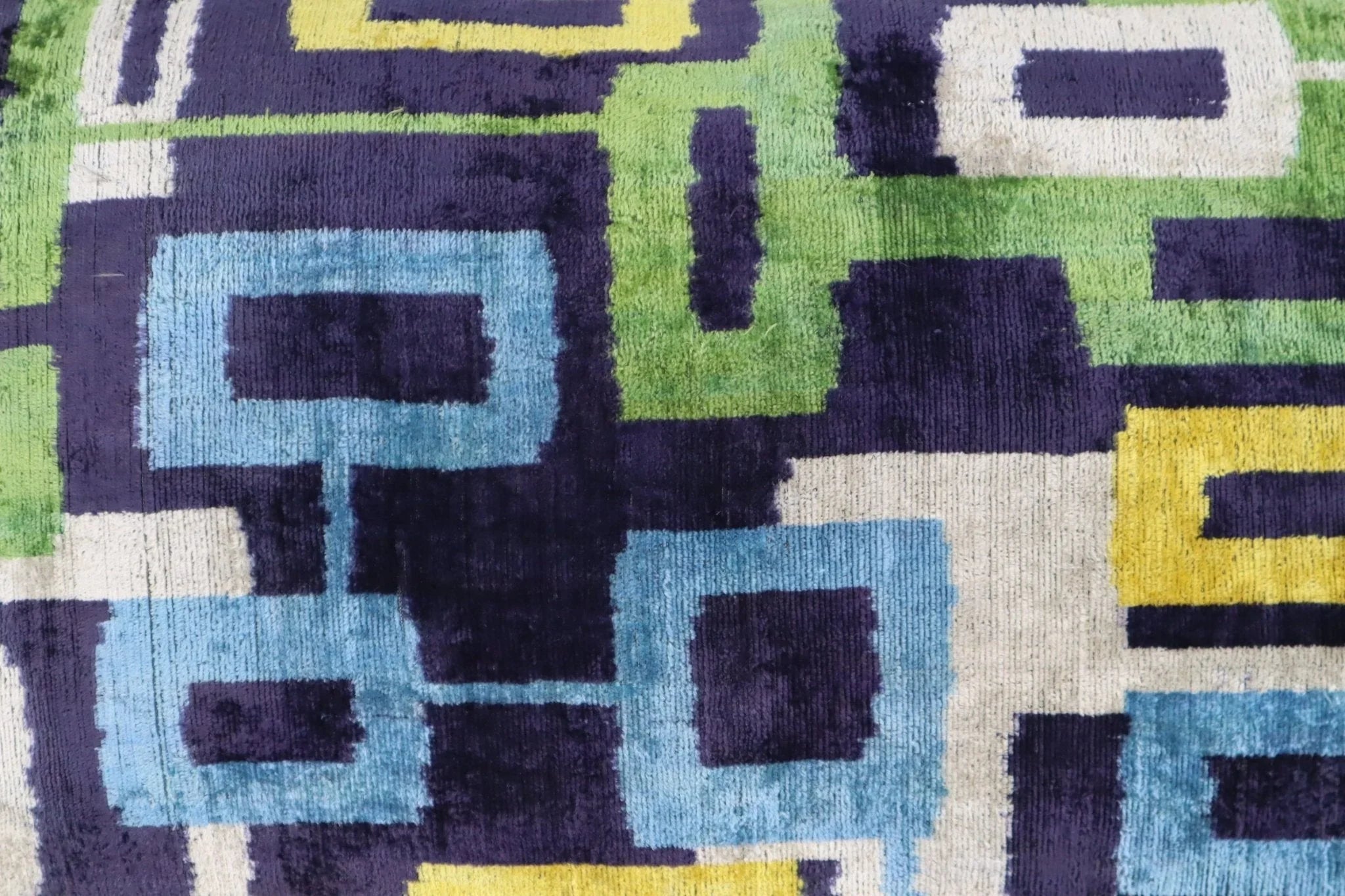 Canvello Green Blue  Handmade 16x24 Silk Velvet Pillow, Organic Veg Dyed, Down/Feather Filled Canvello