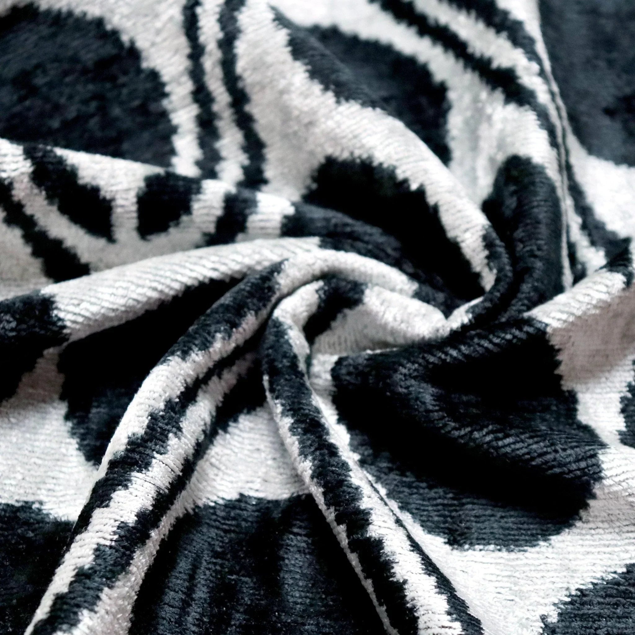Canvello Handmade Black & White Velvet Throw Pillows - 20x20, back view - House Of Avana