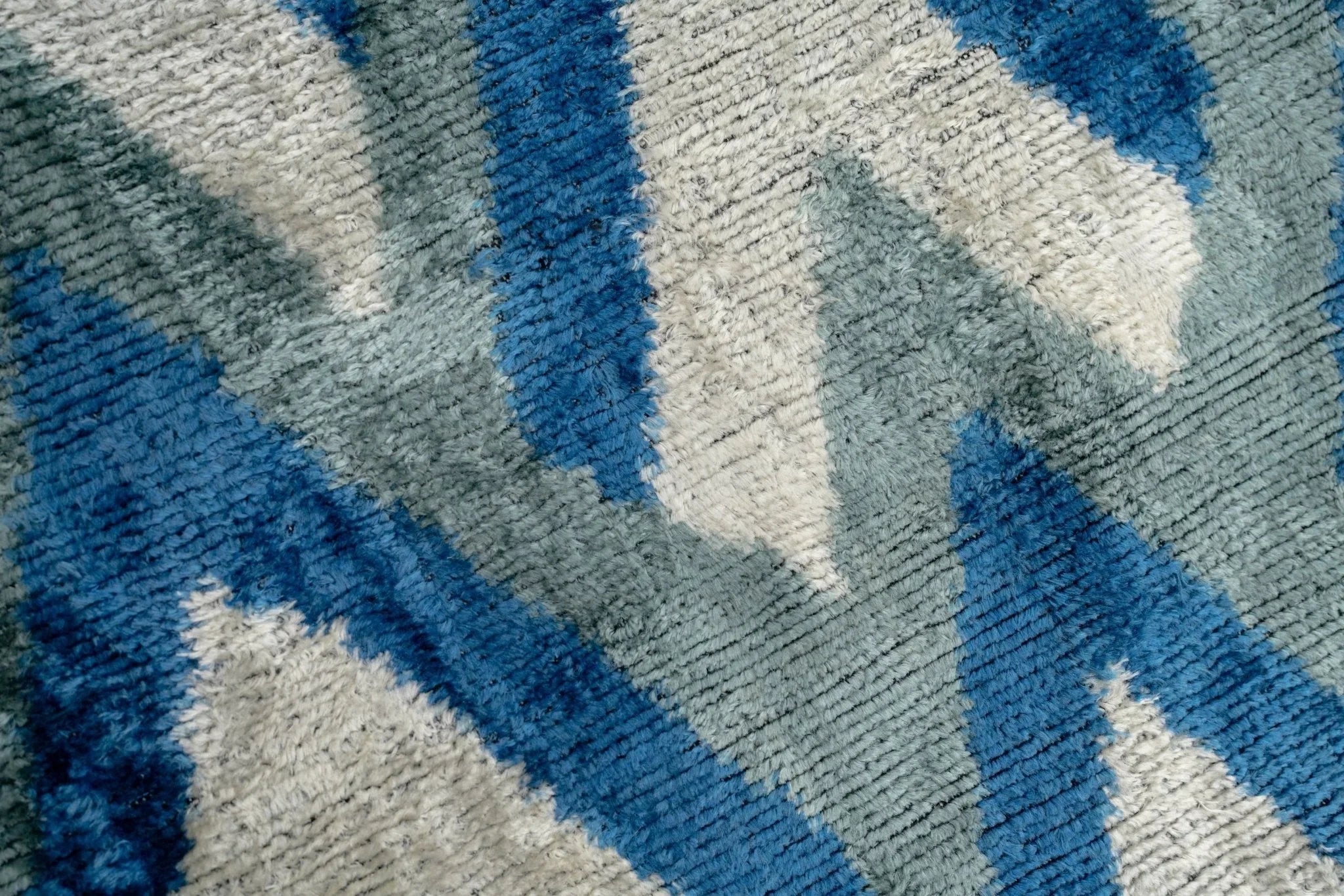 Canvello Handmade Chevron Velvet Throw Pillow in Blue and Grey - Ideal for Modern and Coastal Decor - 24x16 in Canvello