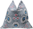 Canvello Handmade Gray Blue Velvet Throw Pillow - 18x18 Canvello