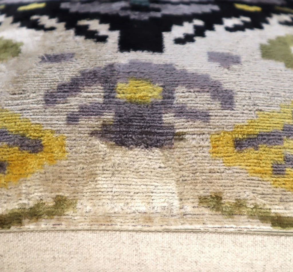 Canvello Handmade Gray Ivory Gold Velvet Throw Pillows - 20x20 Canvello