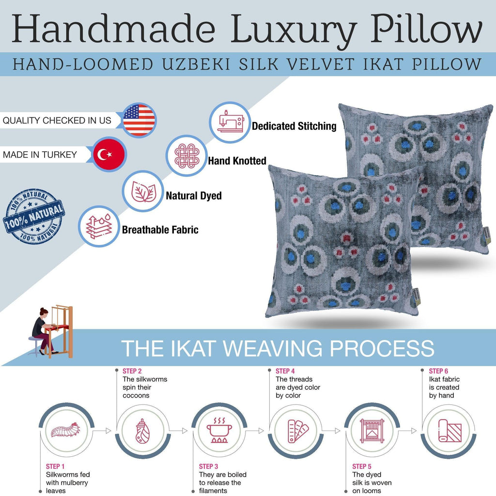 Canvello Handmade Gray Velvet Throw Pillow - 20x20 Canvello