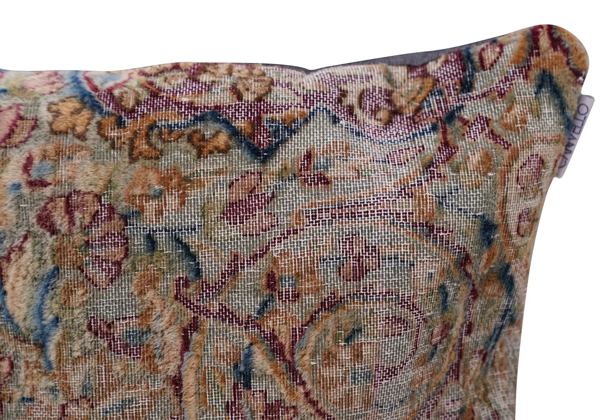 Canvello Handmade Kerman Rug Antique Pillow - 18"x18" Canvello