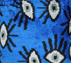 Canvello Handmade Luxury Handmade Velvet Silk Evil Eye Throw Pillow With Down Insert Canvello