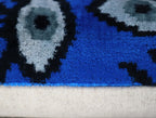 Canvello Handmade Luxury Handmade Velvet Silk Evil Eye Throw Pillow With Down Insert Canvello