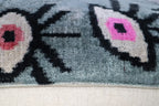 Canvello Handmade Luxury Handmade Velvet Silk Evil Eye Throw Pillow With Down Insert Canvello