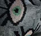 Canvello Handmade Luxury Handmade Velvet Silk Evil Eye Throw Pillow With Down Insert Canvello