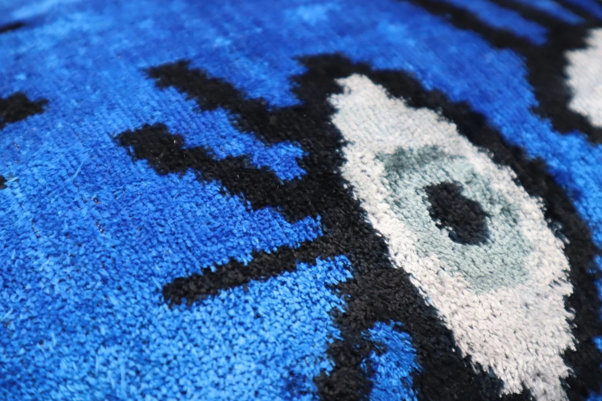 Canvello Handmade Luxury Handmade Velvet Silk Evil Eye Throw Pillow With Down Insert Canvello