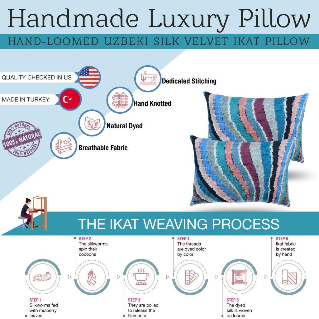 Canvello Handmade Luxury Rainbow Pillow with Down Insert Canvello