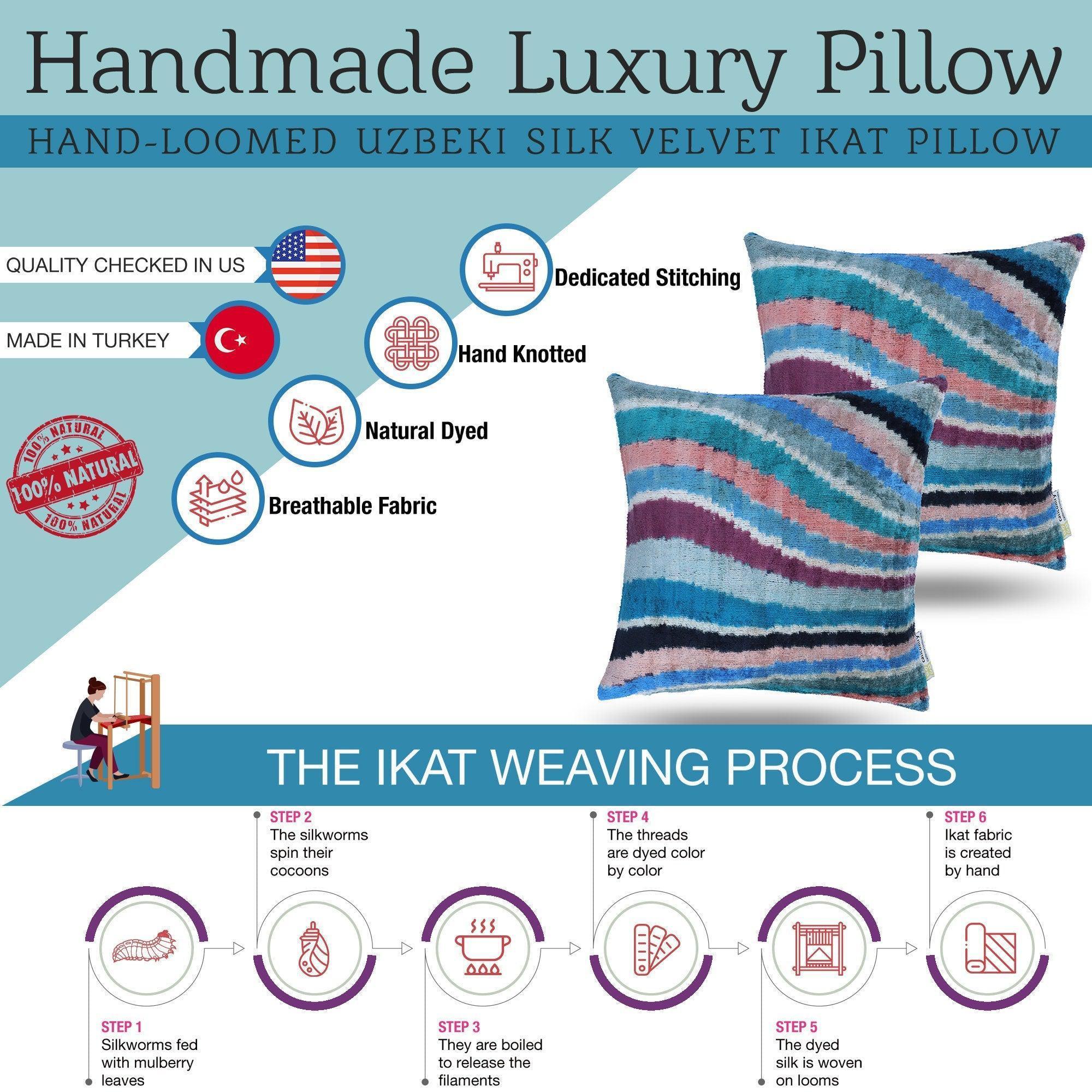 Canvello Handmade Luxury Rainbow Pillow with Down Insert Canvello