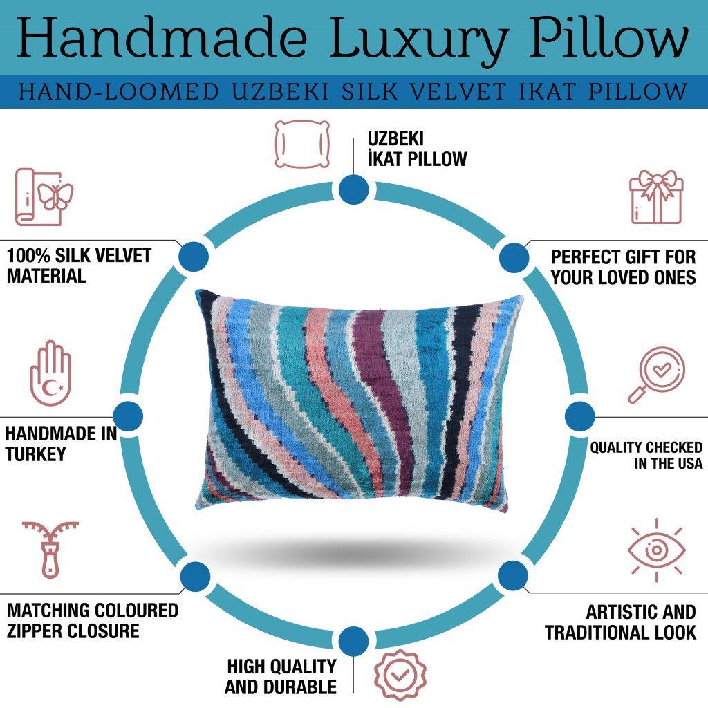 Canvello Handmade Luxury Rainbow Pillow with Down Insert Canvello