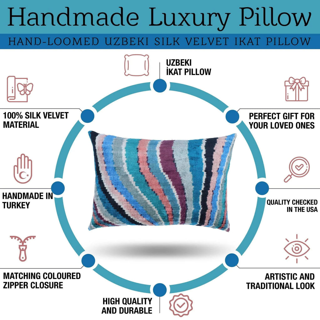 Canvello Handmade Multi Color Rainbow Pillow - 16x24 Canvello