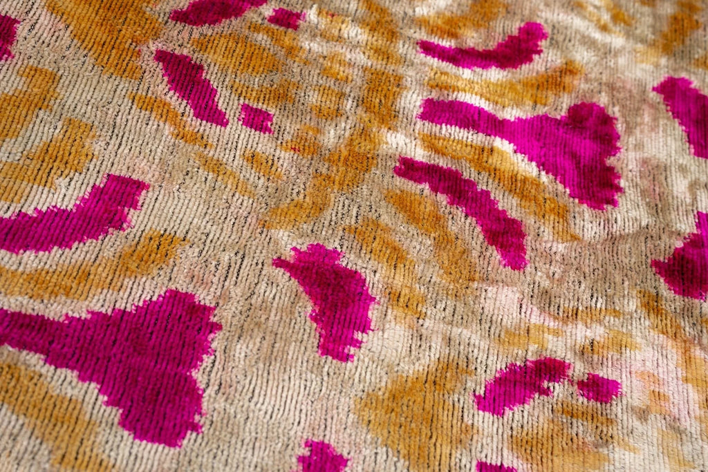 Canvello Handmade Pink and Gold Abstract Design Throw Pillow - 16x24 inch, Silk Velvet, Vegetable Dyed with Premium Down Feather Insert Canvello