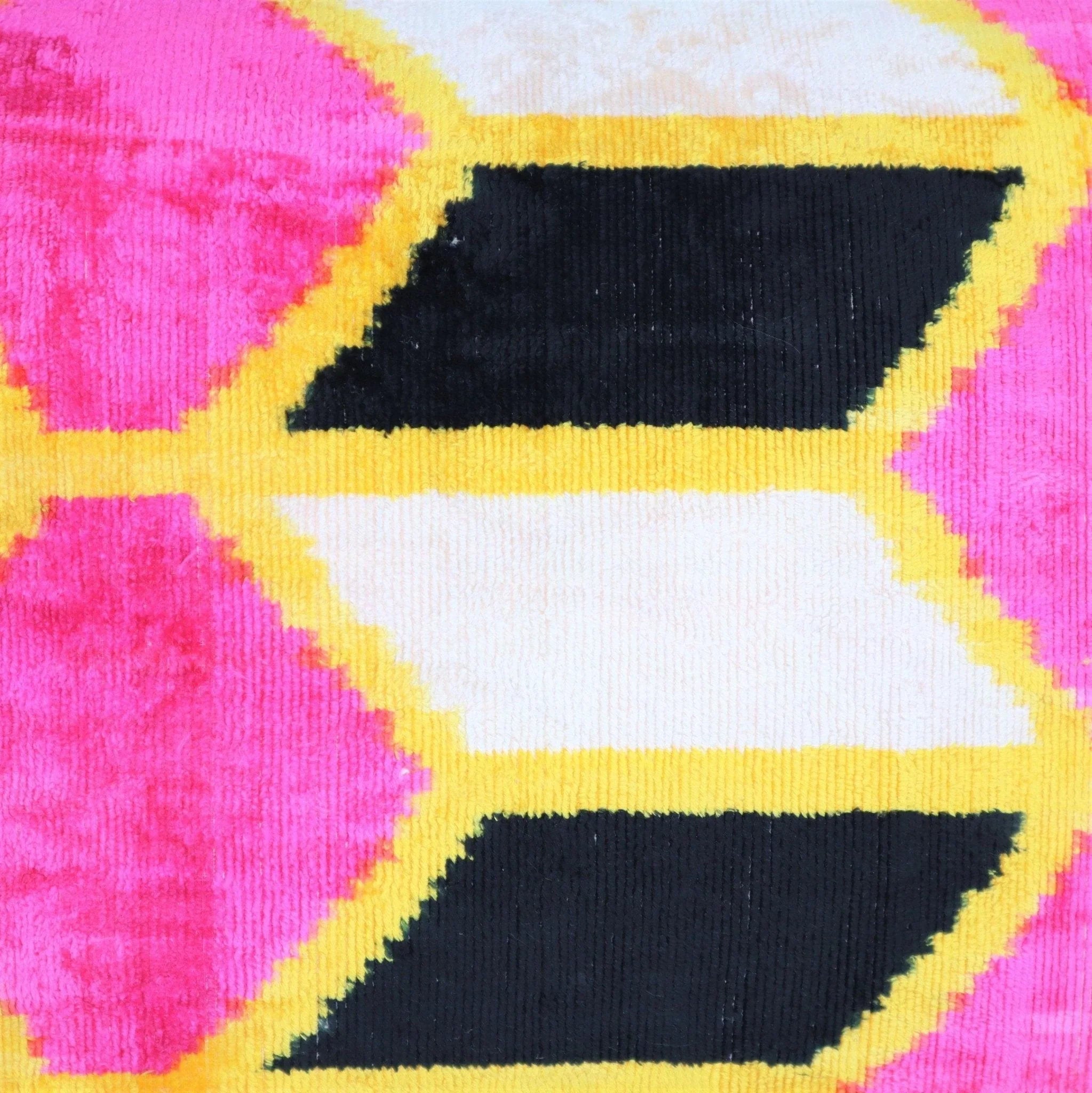 Canvello Handmade Pink Black Velvet Throw Pillow with Down Insert - 16x24 Canvello