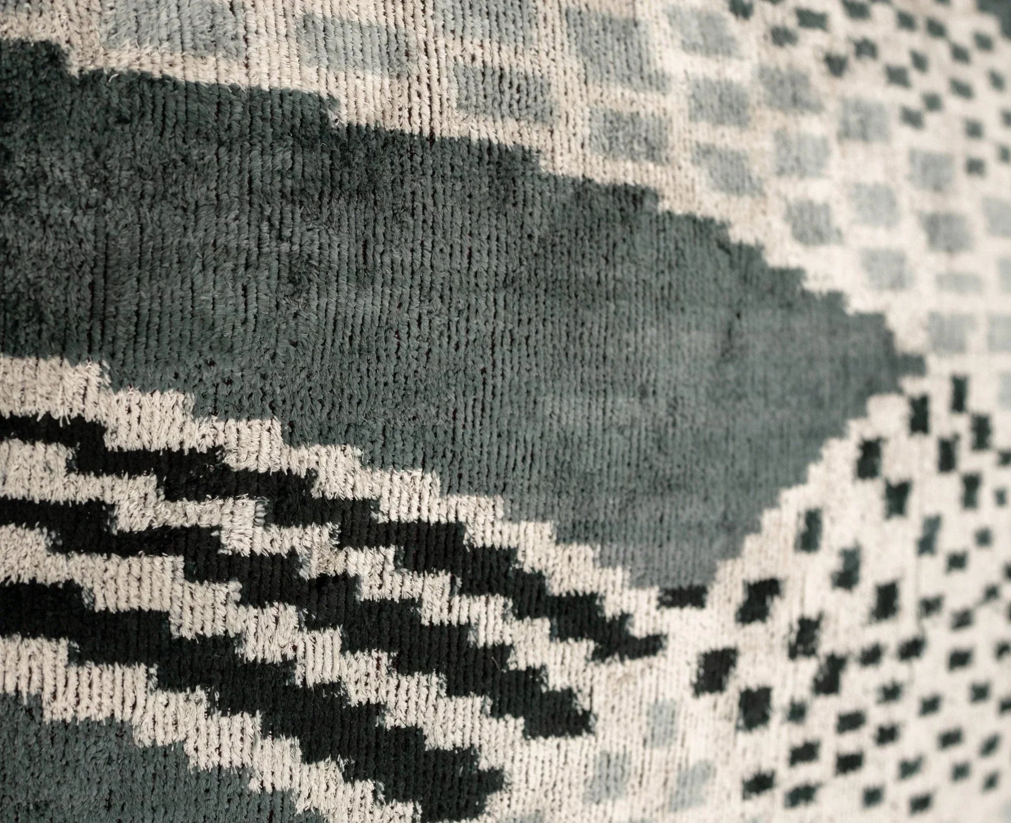 Canvello Handmade Silk Velvet Throw Pillow with Down Feather Insert – Geometric Black and Grey Design - 24"x24" Canvello