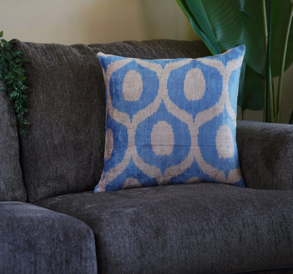 Canvello Handmade Throw Blue Pillows For Couch | 20 x 20 in (50 x 50 cm) Canvello