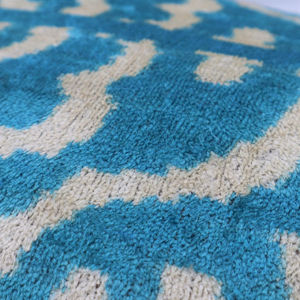 Canvello Handmade Tiger Print Blue Throw Pillows - 16X24 in Canvello