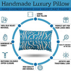 Canvello Handmade Tiger Print Blue Throw Pillows - 16x24 in, side view - House Of Avana