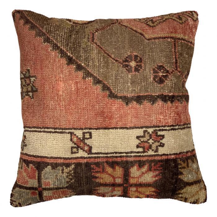 Canvello Handmade Vintage Turkish Rug Pillow - 20' X 20' Canvello