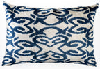 Canvello Luxurious 16x24 Handmade Velvet Silk Pillow with Premium Down Feather Insert - Blue Geometric,... - House Of Avana