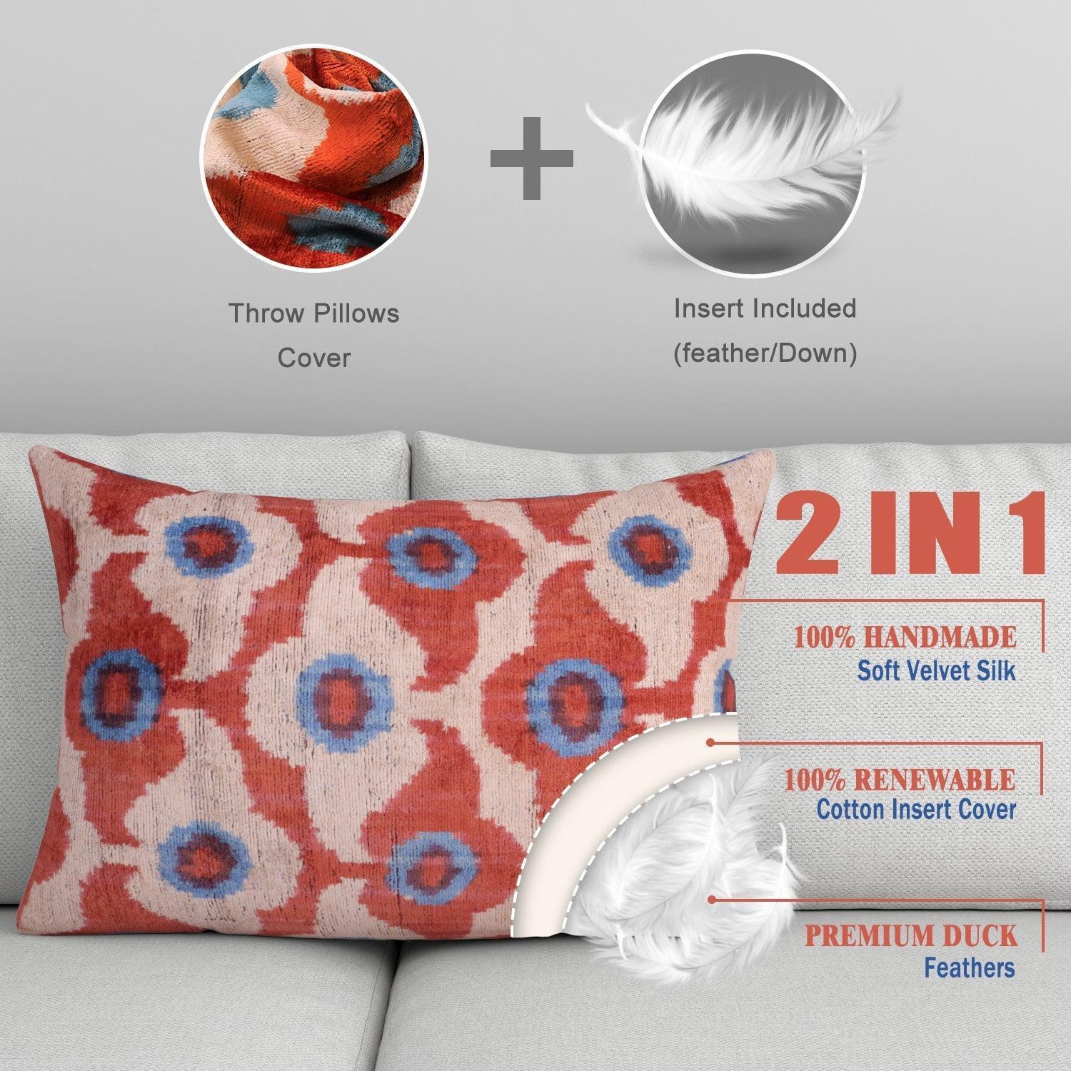 Canvello Luxury Brownish Red Pillows for Couch | X in (40 X Cm), back view - House Of Avana
