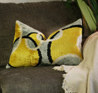 Canvello Luxury Decorative Yellow Gray Pillow With Down Insert- 16x24 in Canvello