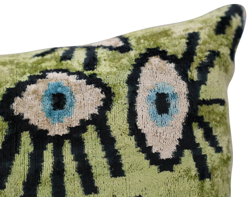 Canvello Luxury Green Smoke Olive Evil Eye Pillow for Couch| 16 x 24 in (40 x 60 cm) Canvello
