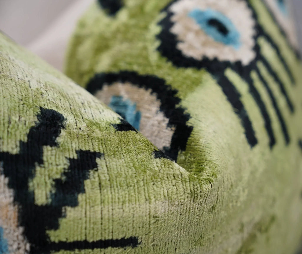 Canvello Luxury Green Smoke Olive Evil Eye Pillow for Couch| 16 x 24 in (40 x 60 cm) Canvello