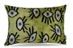 Canvello Luxury Green Smoke Olive Evil Eye Pillow for Couch| 16 x 24 in (40 x 60 cm) Canvello