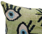 Canvello Luxury Green Smoke Olive Evil Eye Pillow for Couch| 16 x 24 in (40 x 60 cm) Canvello