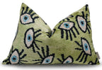 Canvello Luxury Green Smoke Olive Evil Eye Pillow for Couch| 16 x 24 in (40 x 60 cm) Canvello