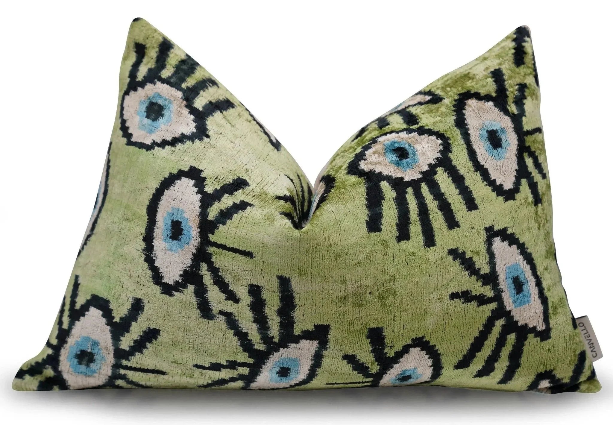 Canvello Luxury Green Smoke Olive Evil Eye Pillow for Couch| 16 x 24 in (40 x 60 cm) Canvello