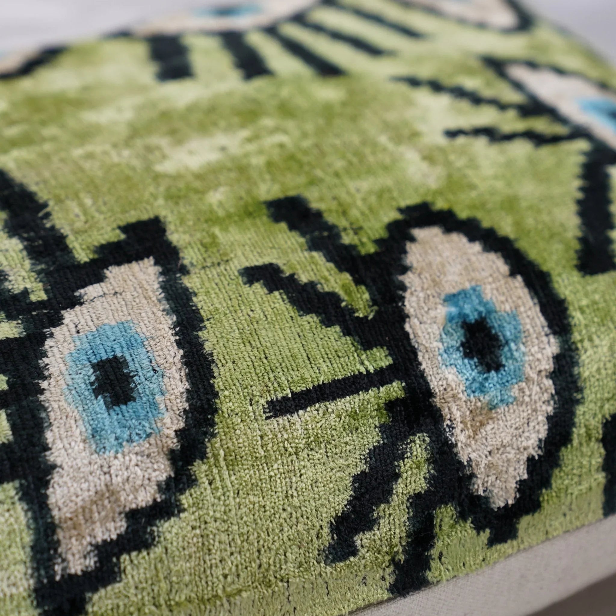 Canvello Luxury Green Smoke Olive Evil Eye Pillow for Couch| 16 x 24 in (40 x 60 cm) Canvello